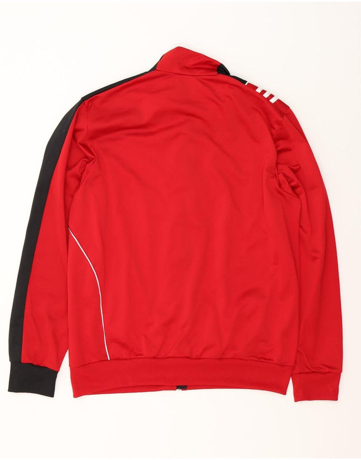Adidas Herren-Trainingsanzugoberteil, UK-Größe 44/46, großes rotes Colourblock-Polyester