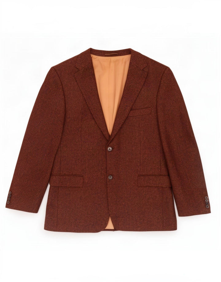Hugo Boss Herren-Blazer mit 2 Knöpfen, EU 56, 3XL, braunes Fischgrätenmuster