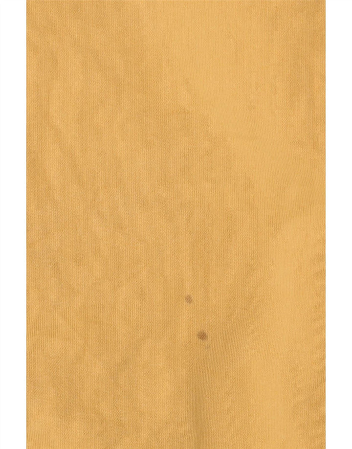 Eddie Bauer Herren-Sweatshirt mit Reißverschluss am Hals, groß, aus gelber Baumwolle