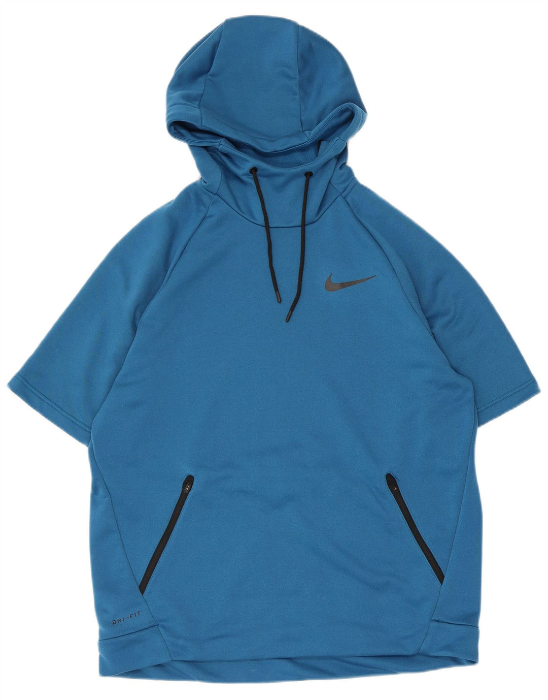 Nike Herren Dri Fit Kurzarm-Kapuzenpullover, groß, blau, Polyester