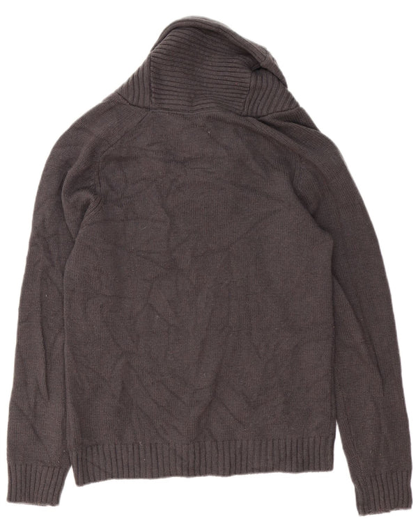 G-Star Herren-Pullover mit Schalkragen, mittelgraue Lammwolle