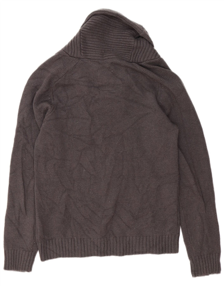 G-Star Herren-Pullover mit Schalkragen, mittelgraue Lammwolle