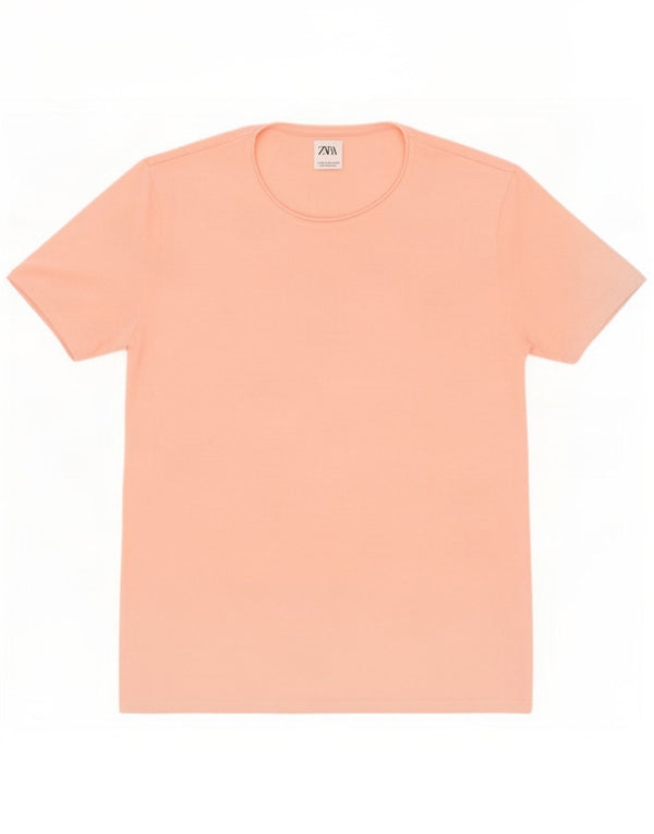 Zara Mens T-Shirt Top XL Pink Cotton