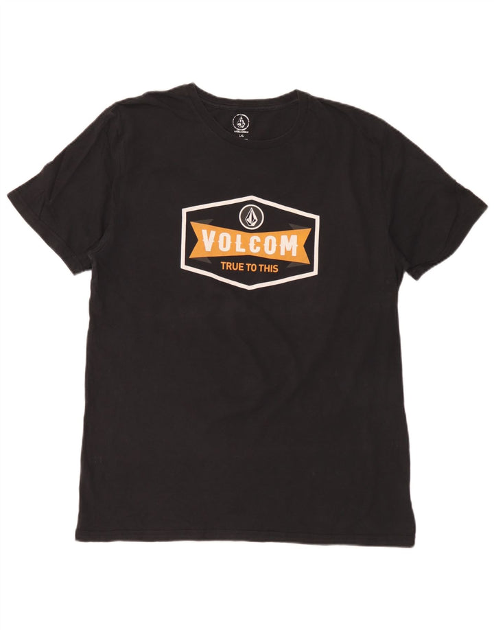 Volcom Herren-T-Shirt mit Grafik, groß, aus schwarzer Baumwolle