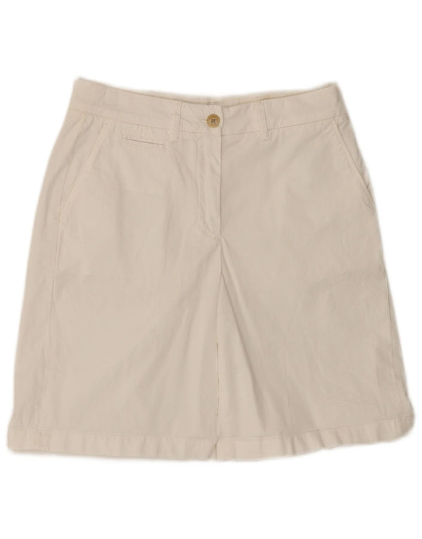Tommy Hilfiger Damen-Chinoshorts mit hoher Taille, W34, Größe L, weiße Baumwolle