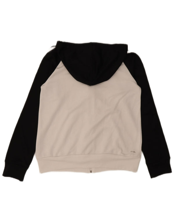 Adidas Damen Climalite Zip Hoodie Pullover UK 8/10 Small Weiß Farbblock
