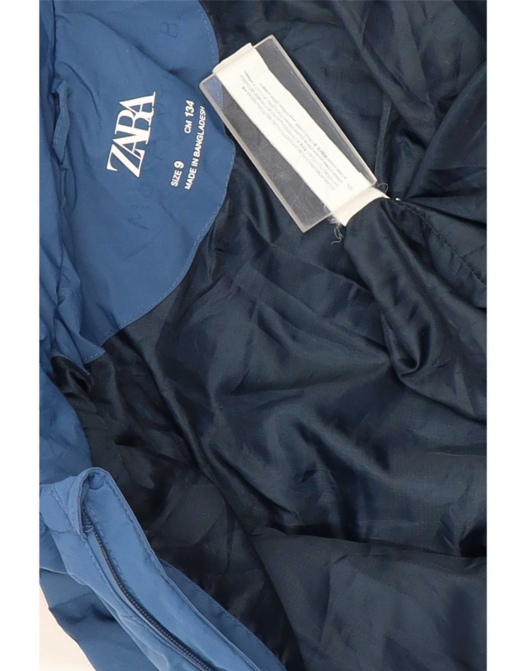 Wattierte Jacke mit Kapuze von Zara für Jungen, 8–9 Jahre, blaues Polyester
