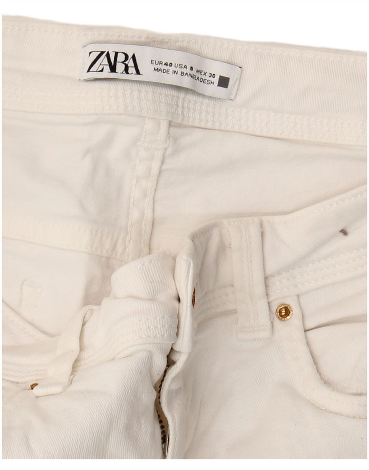 Zara Damen Crop Skinny Jeans EU 40 Medium W30 L26 Weiß