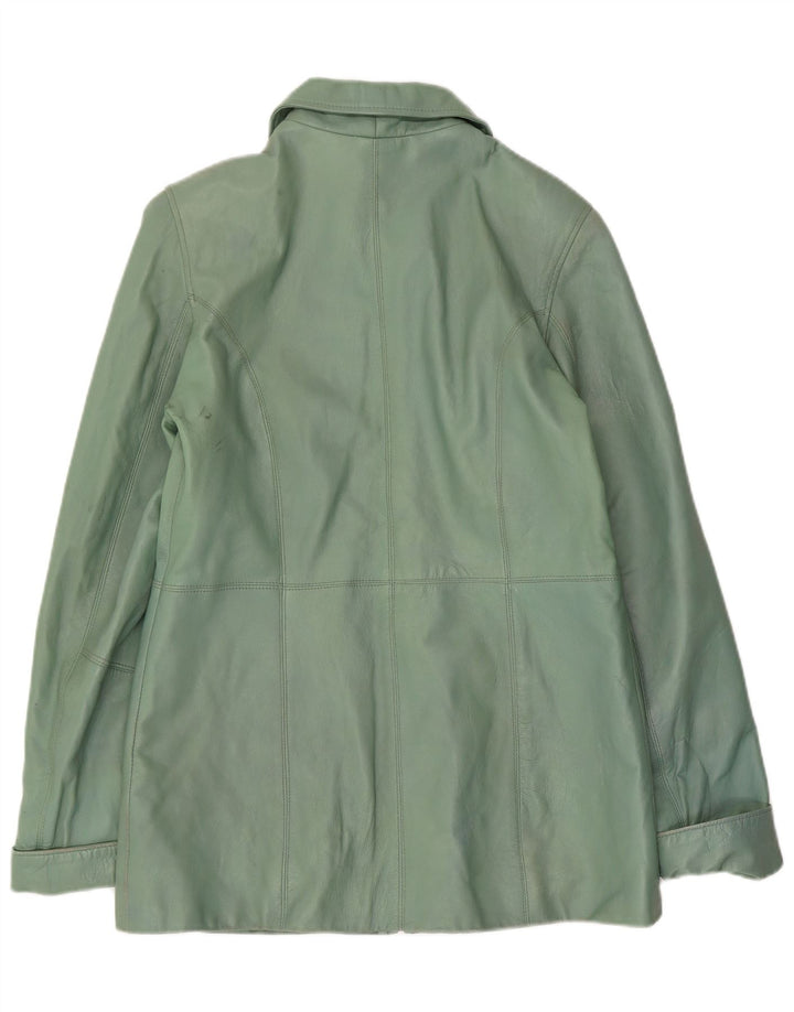 BIKO Damen Lederjacke EU 40 Mittelgrünes Leder