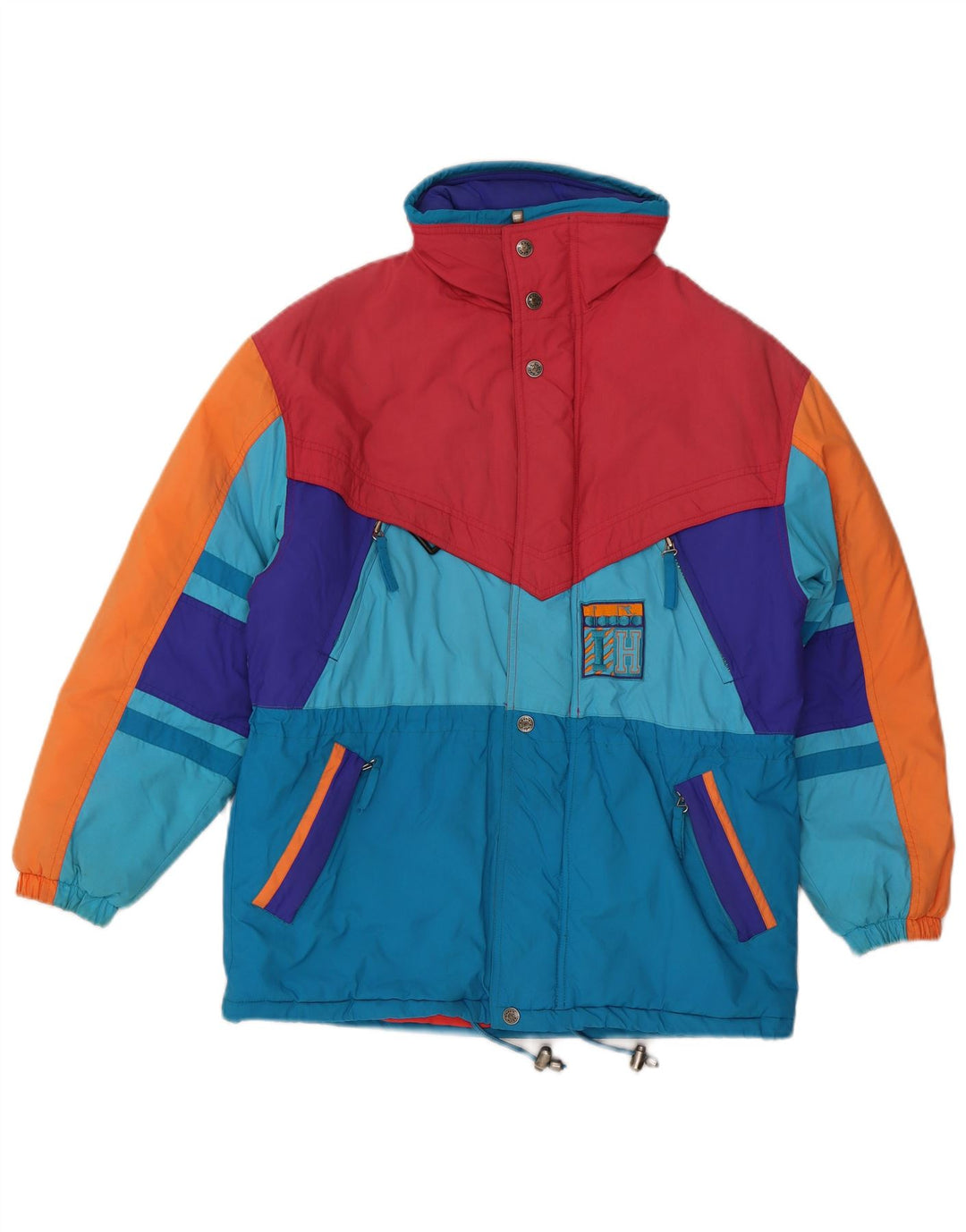 Diadora Herren-Skijacke mit Kapuze, UK 42, XL, mehrfarbig, Colourblock-Polyamid