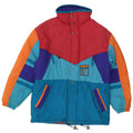Diadora Herren-Skijacke mit Kapuze, UK 42, XL, mehrfarbig, Colourblock-Polyamid