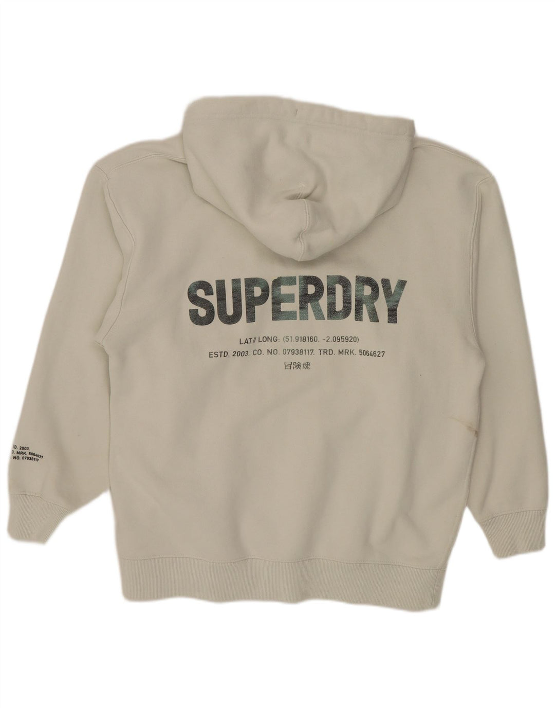 Superdry Herren-Kapuzenpullover mit Grafik, mittelweiße Baumwolle