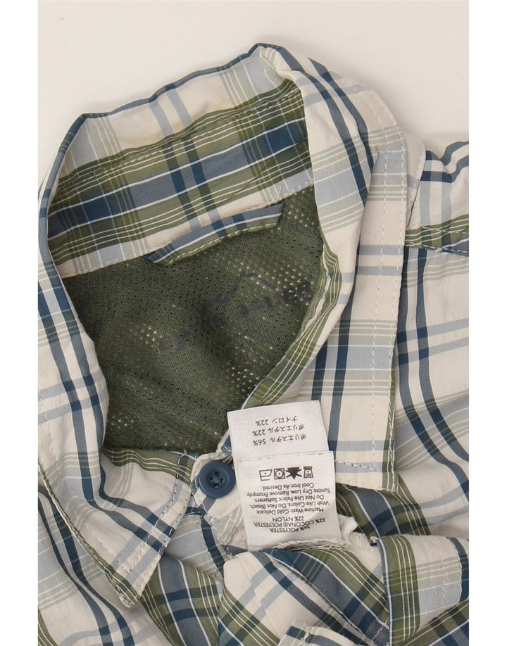 EDDIE BAUER Herren Kurzarmhemd Medium Khaki Check Polyester
