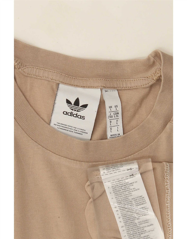 Adidas Herren T-Shirt Top Large Beige Baumwolle