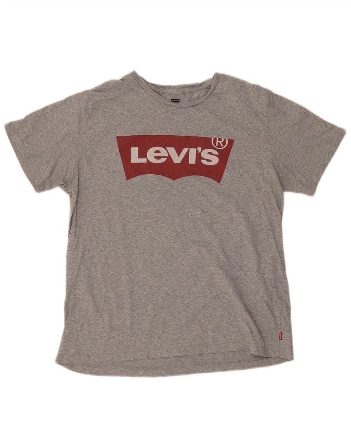 Levi's Damen Grafik-T-Shirt-Oberteil UK 16 Large Grau