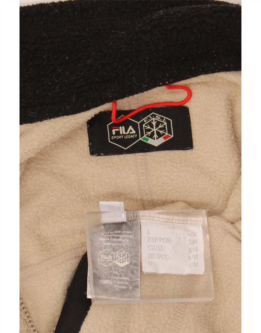 FILA Herren Fleecejacke UK 36 Small Beige Colourblock Polyester