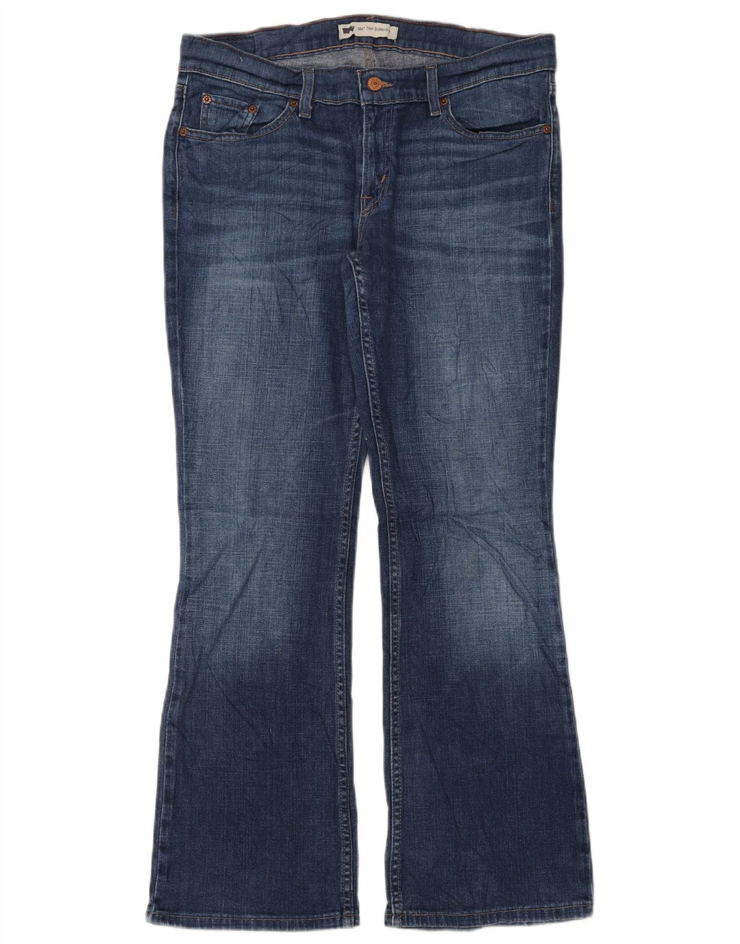 Levi's Damen 524 Super Low Bootcut Jeans W31 L30 Blaue Baumwolle