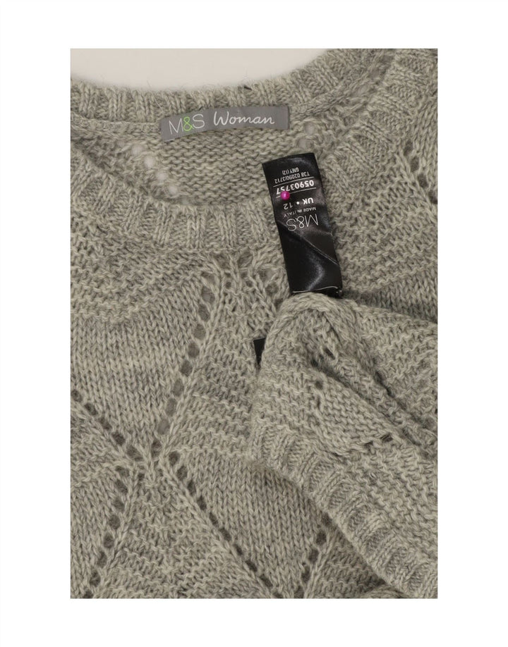 Marks & Spencer Damen Pulloverkleid UK 12 Mittelgrau Argyle/Diamant