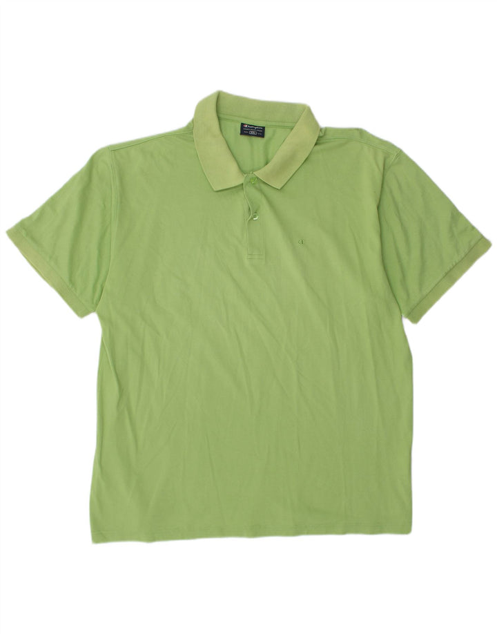 CHAMPION Mens Polo Shirt 2XL Green Cotton