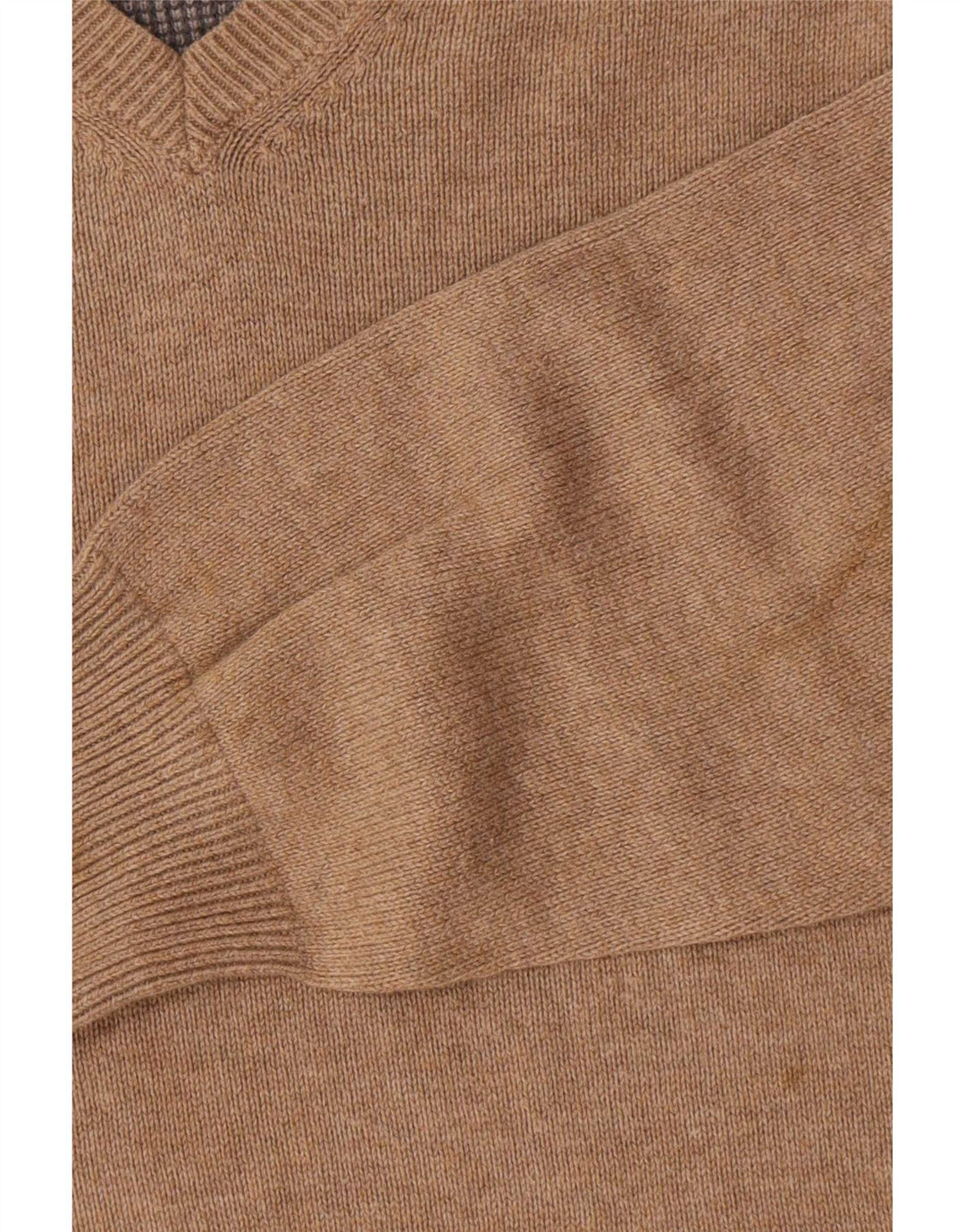 Marks & Spencer Herren-Pullover mit normaler Passform, V-Ausschnitt, Größe S, beige, Baumwolle