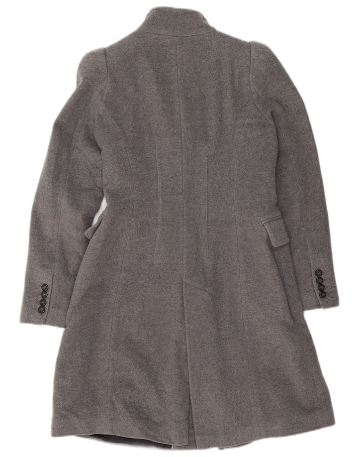 Zweireihiger Damenmantel von Zara, UK 12, mittelgraue Wolle