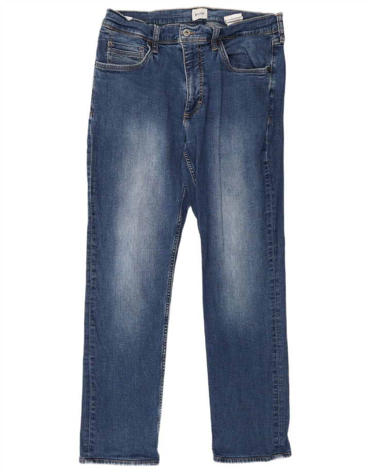 MUSTANG Mens Straight Jeans W34 L32 Blue Cotton