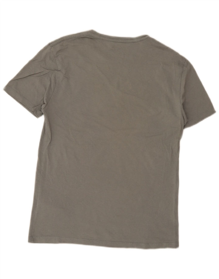 All Saints Herren T-Shirt Top Small Grau Baumwolle