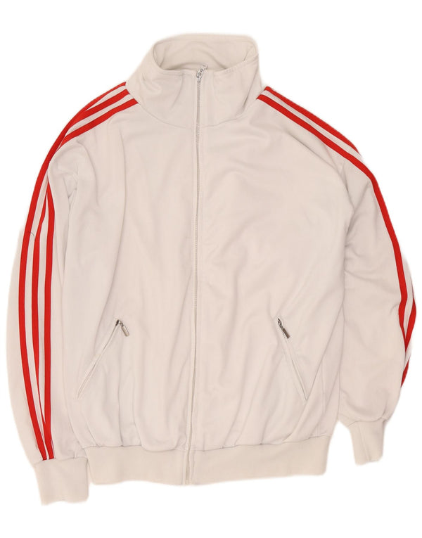 Adidas Herren Loose Fit Trainingsanzug Top Jacke UK 34/36 Small Weiß