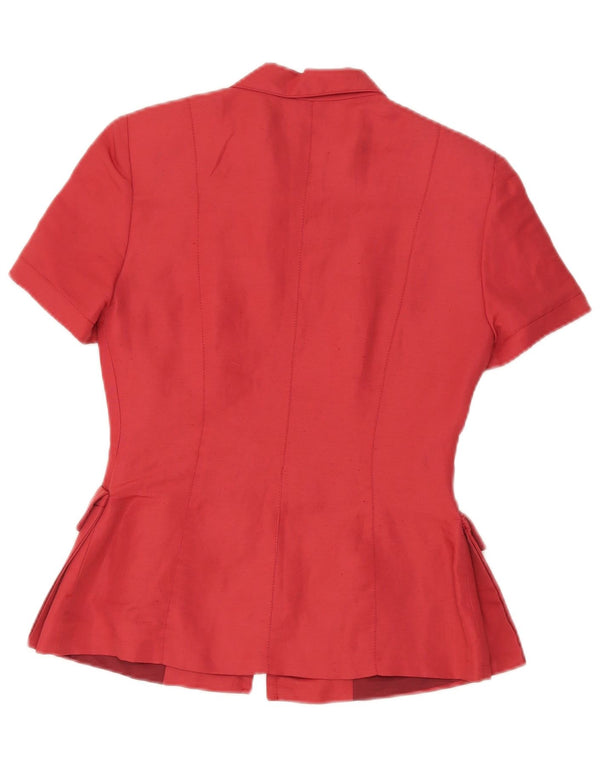 Roman's Kurzärmliger Damen-Blazer mit durchgehendem Reißverschluss IT 42 Mittelrotes Leinen