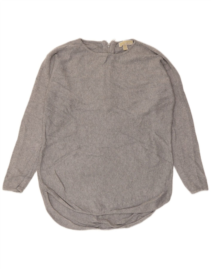MICHAEL KORS Damen Pullover mit U-Boot-Ausschnitt, UK 14, Mittelgrau