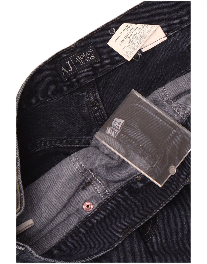 Armani Herren Straight Jeans W34 L31 Marineblaue Baumwolle