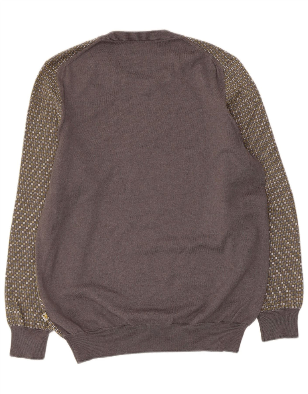 Lyle & Scott Damen-Pullover mit Rundhalsausschnitt, Gr. 14, Größe L, Grau, geometrisch