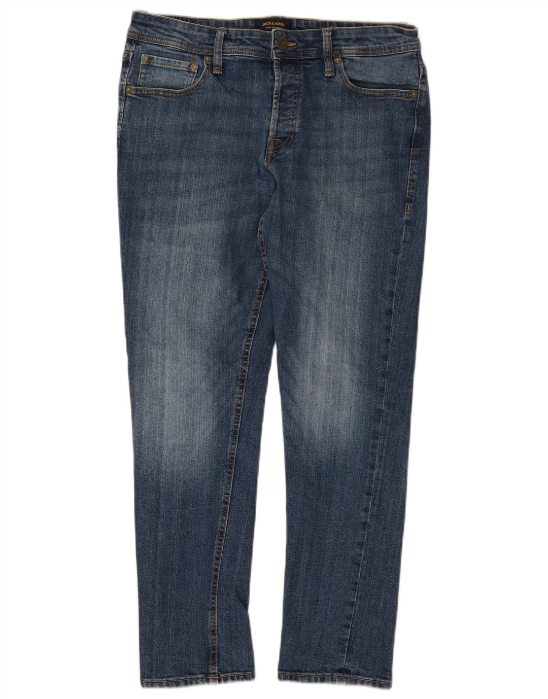 JACK & JONES Herren Slim Jeans W34 L30 Blaue Baumwolle