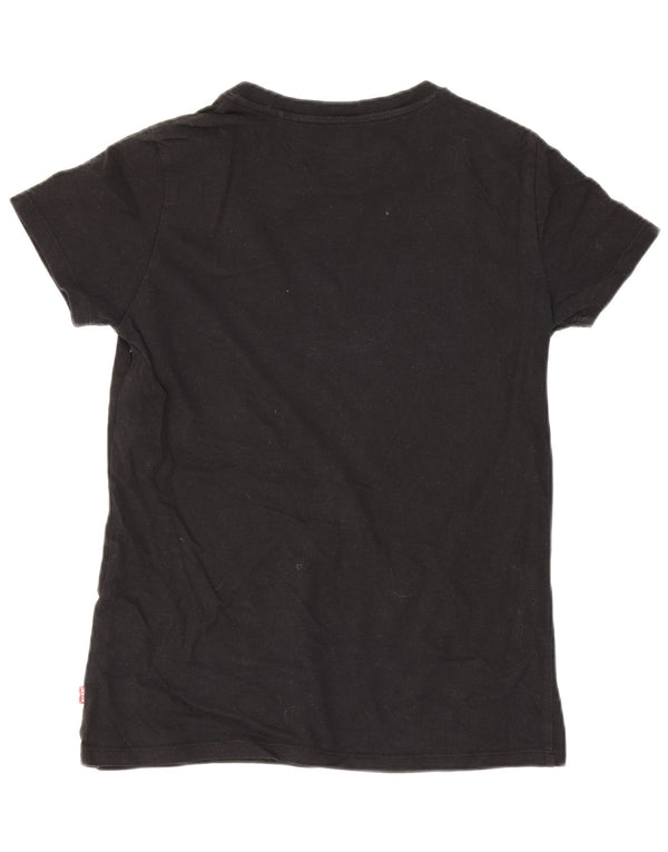 Levi's Damen Graphic T-Shirt Top UK 2 2XS Schwarz