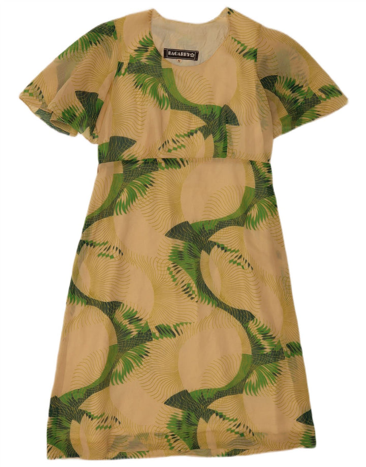 Bagarry Damen-A-Linien-Kleid IT 44 Mittelbeige mit Blumenmuster