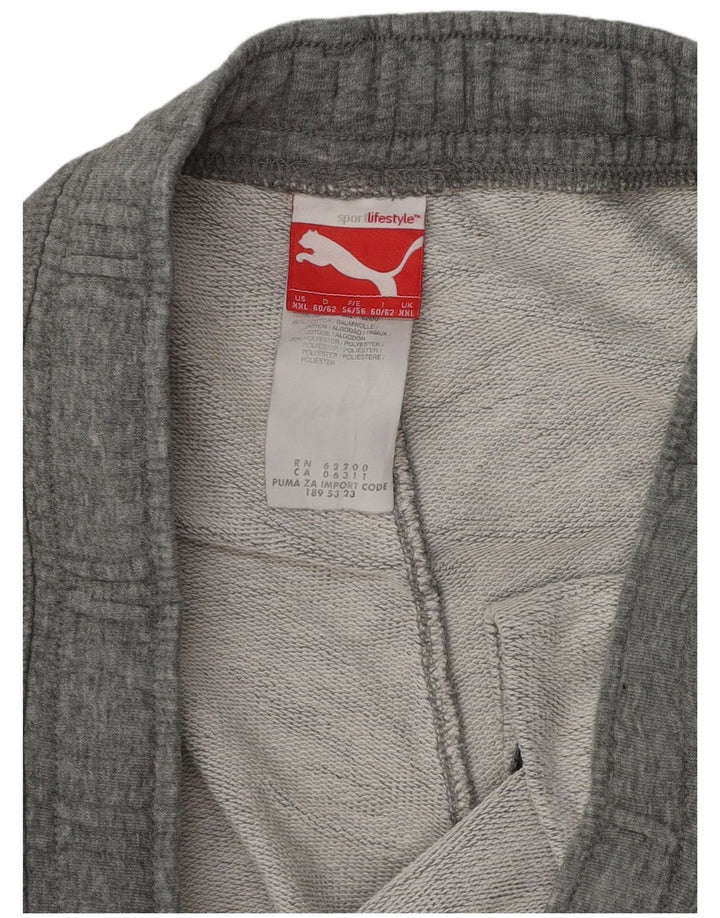 Puma Herren-Trainingshose 2XL, grau gefleckte Baumwolle