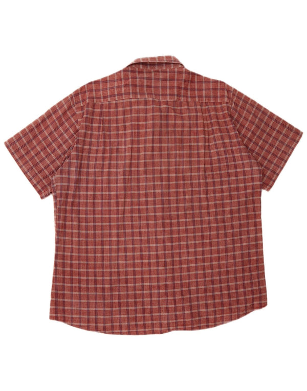 Coveri Herren Kurzarmhemd 3XL Rot kariert