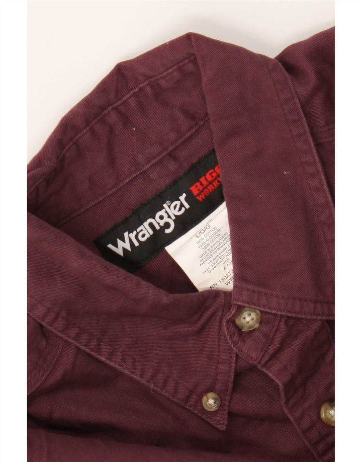 Wrangler Herren-Hemd, groß, Burgunderrot, Baumwolle