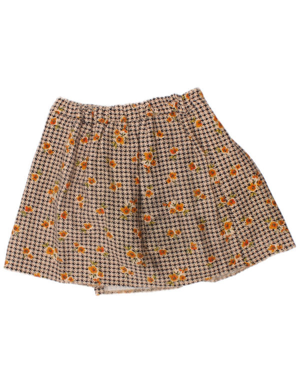 Zara A-Linien-Rock für Mädchen, 6–7 Jahre, W24, beige Hahnentritt-Baumwolle