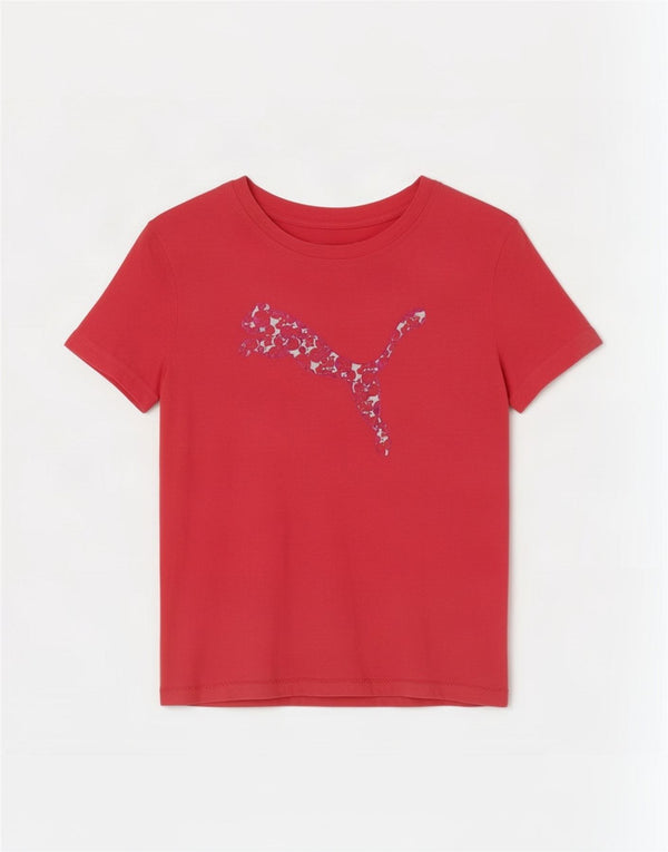 Puma Damen Grafik T-Shirt Top UK 8 Small Pink