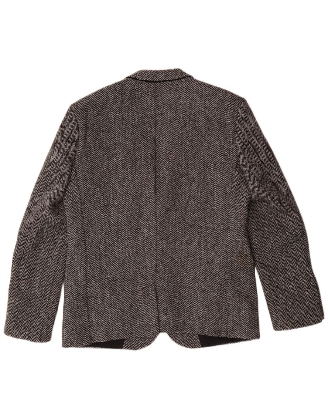 HARRIS TWEED Herren-Blazerjacke, UK 40, Größe L, grau, Herringbone-Klassiker