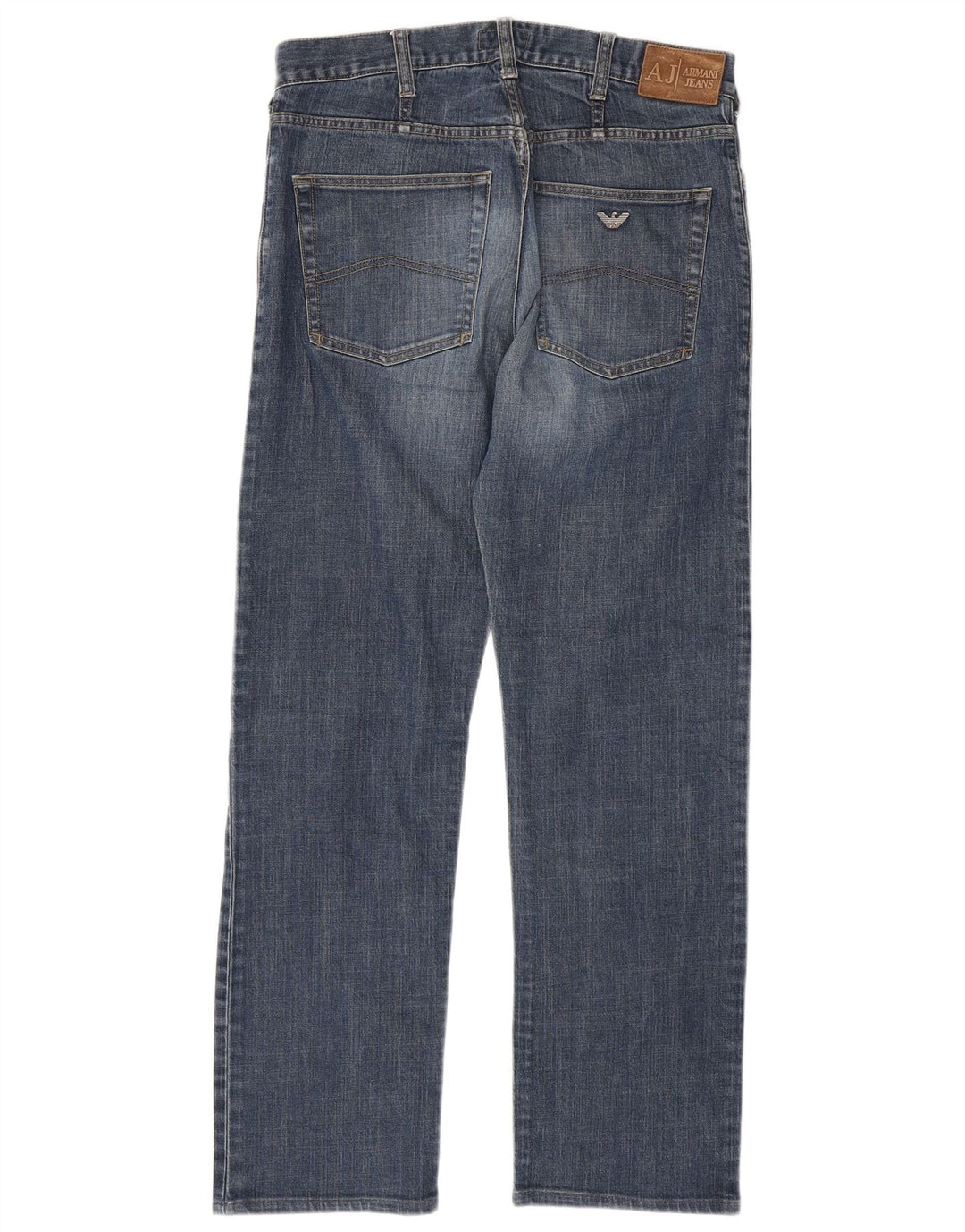 Armani Herren Straight Jeans W32 L31 Blaue Baumwolle