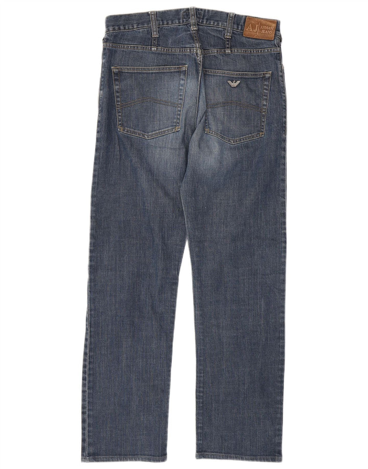 Armani Herren Straight Jeans W32 L31 Blaue Baumwolle