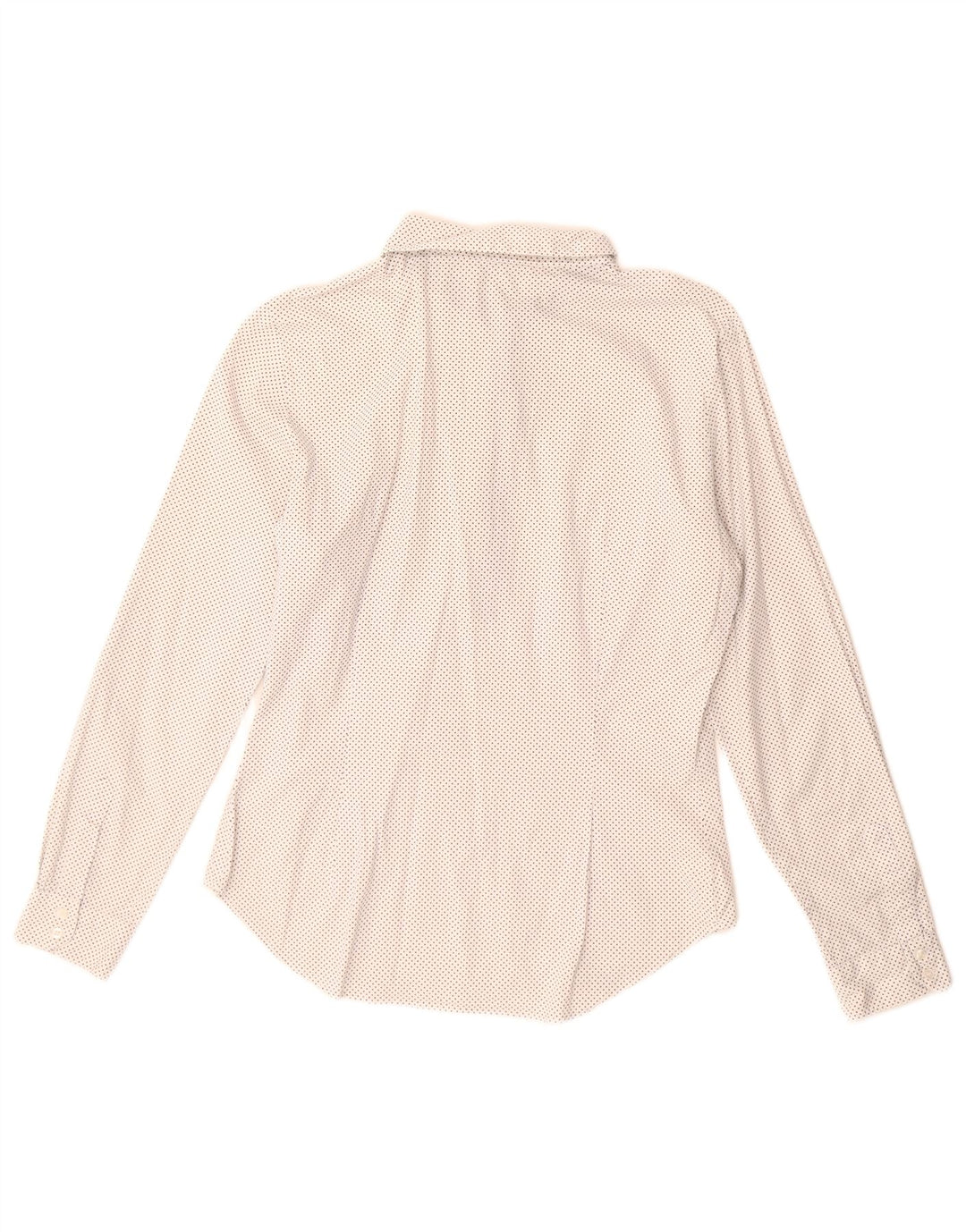 Zara Damen Pullover-Hemd UK 14 Large Weiß gepunktet