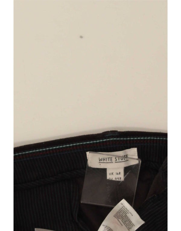 White Stuff Damen Tapered Velour Freizeithose UK 16 Large W36 L27 Schwarz
