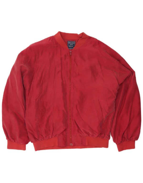 Pensacola Herren Bomberjacke UK 42 XL Burgunderrote Seide