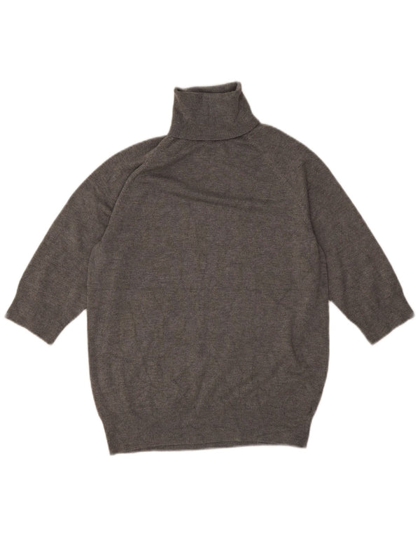Zara Damen-Pullover mit 3/4-Ärmeln und Rollkragen, Gr. 12, Mittelgrau