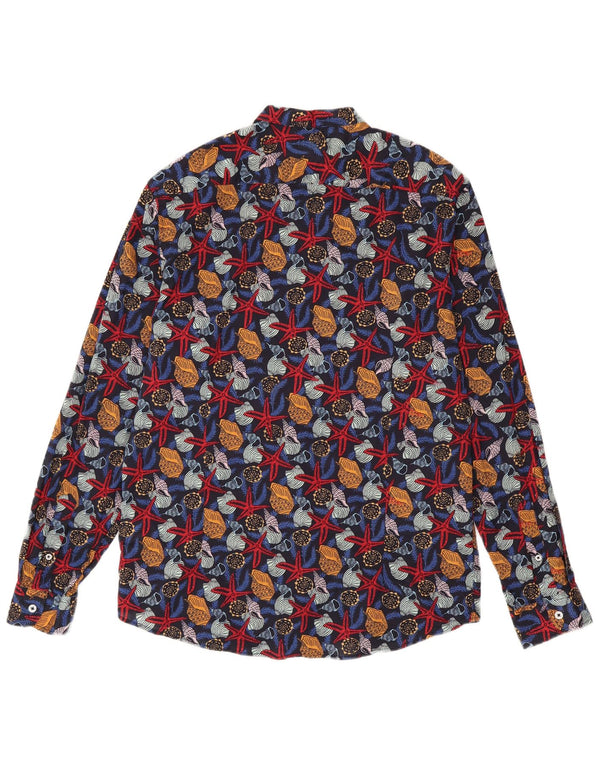 Bread & Buttons Herrenhemd XL Mehrfarbiges Animal-Print aus Baumwolle
