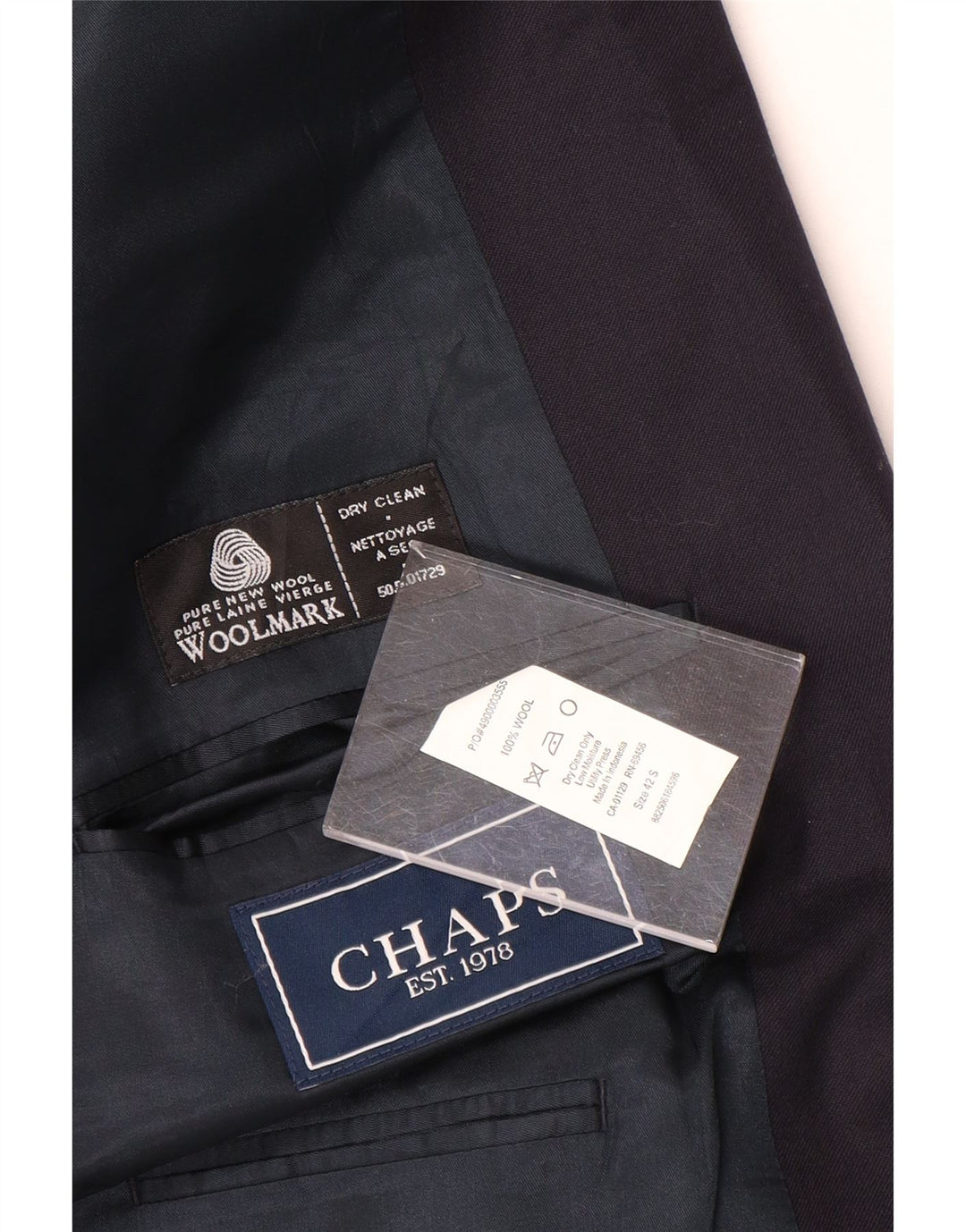 Chaps Herren-Blazer mit 2 Knöpfen, UK 42, XL, Marineblau, Wolle