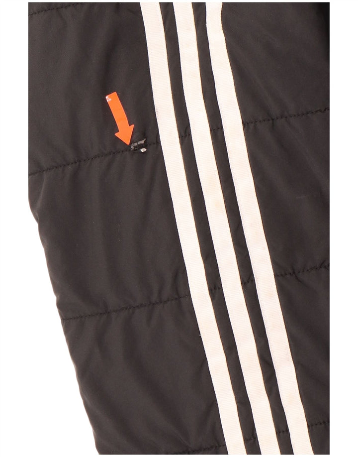 ADIDAS Wattierte Jacke mit Kapuze für Jungen, 7–8 Jahre, schwarzes Polyester